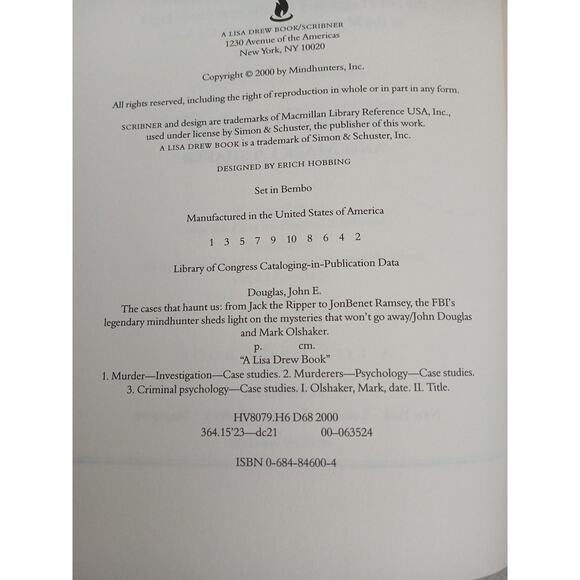 The Cases That Haunt Us From Jack the Ripper to Jonbenet John Douglas Hardcover - Picture 10 of 16